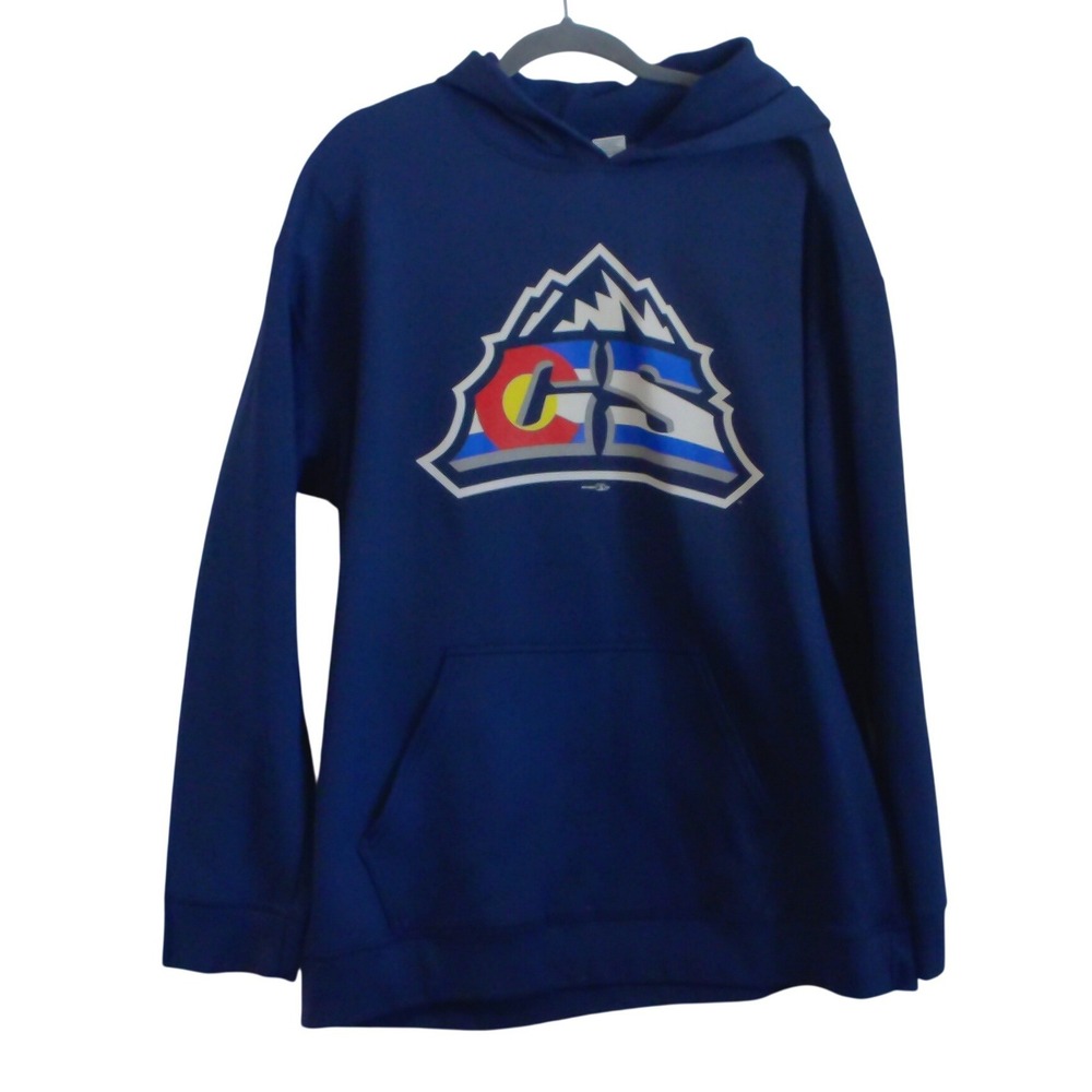Gildan Performance Colorado Springs Hoodie Navy Blue Mens XL Sweatshirt